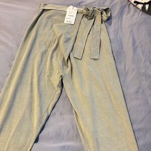 Stylish Gray Green tie -Waist Pants